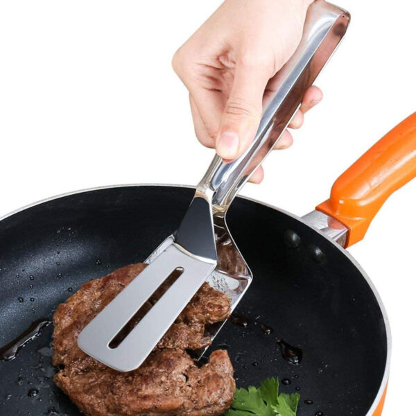 Multifunctional Stainless Steel Food Flipping Steak Clamps Spatula Spatula Tongs Clip Beefsteak 3-in-1 Cooking Tong Double Sided