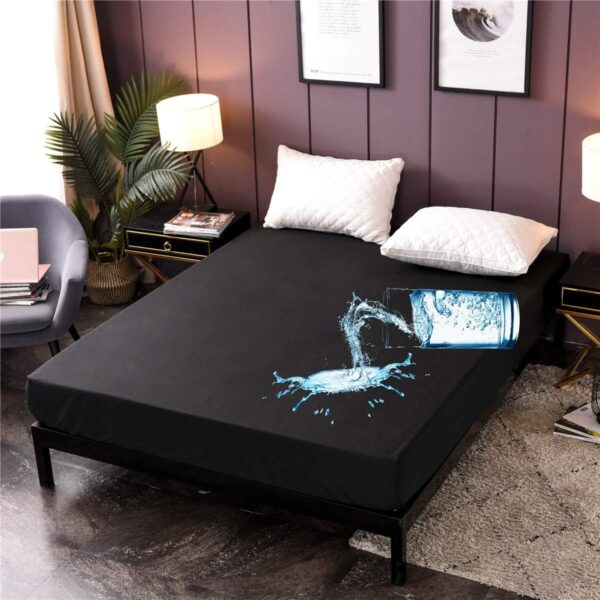 Waterproof Mattress Cover For Double Bed King Size Fitted Mattress Protector Anti Slip Bed Sheet