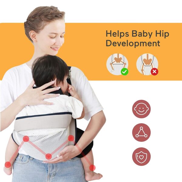 Baby Soft Carrier Ergonomic, Baby Sling Strap Adjustable, 3D Mesh Baby Carrier, Shoulder Straps - Image 2