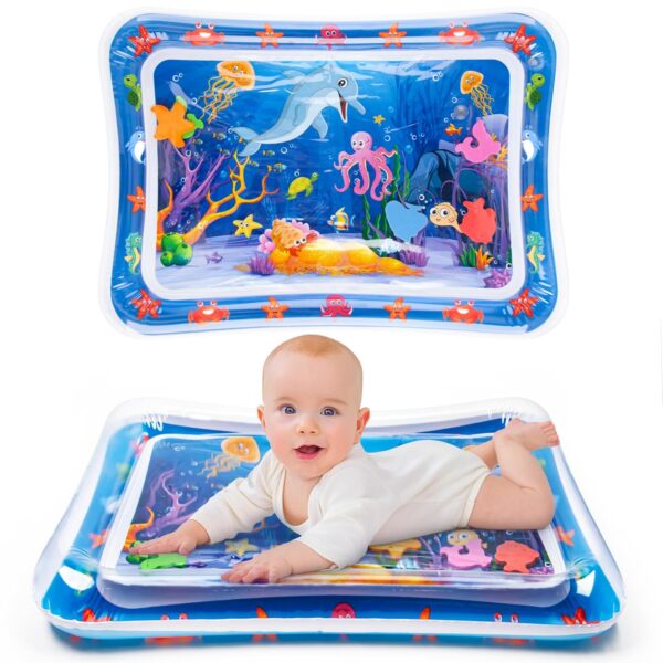 BABY INFLATABLE WATER MAT, Inflatable Tummy Time Water Play Mat for Babies, Infants and Toddlers 3 to 12 Months Promote Development Toys Baby Gifts