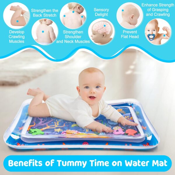 BABY INFLATABLE WATER MAT, Inflatable Tummy Time Water Play Mat for Babies, Infants and Toddlers 3 to 12 Months Promote Development Toys Baby Gifts - Image 3