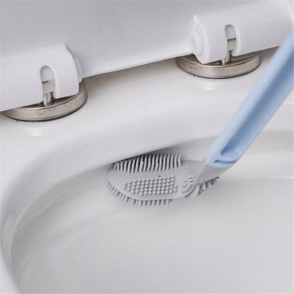 Toilet Brush, Long Handle Golf Toilet Brush with Holder 360° Deep Cleaning Flexible Silicone Toilet Cleaner Brush Wall Mounted for Bathroom - Image 2