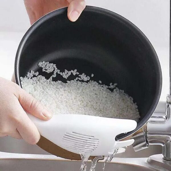 Rice Filter Separator Bean Grain Filter Rice Washer Drain Scoop Rice Spoon Multi-Functional Cooking Kitchen Tool for Cleaning Fruits and Vegetables Pasta - Image 3