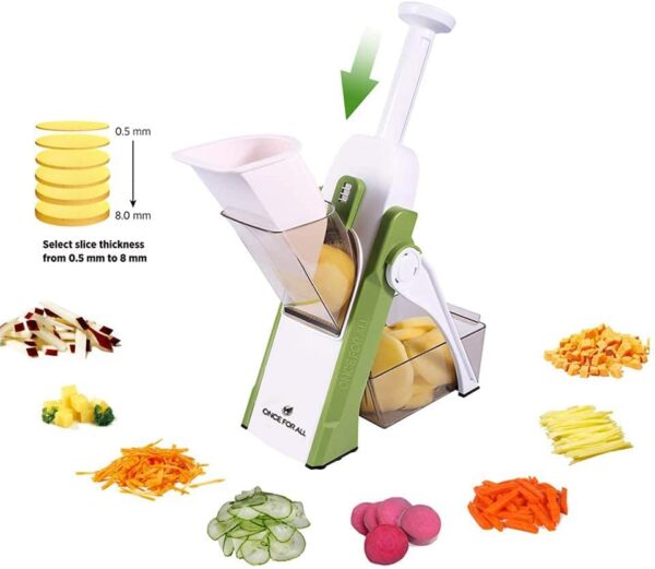 Mandoline Slicer, Slice Safe, Multifunctional Adjustable Vegetable Cutter For Kitchen, Machine Small Cutting Potato, Onion, Carrot, Cucumber, Fruits For Cooking - Image 2