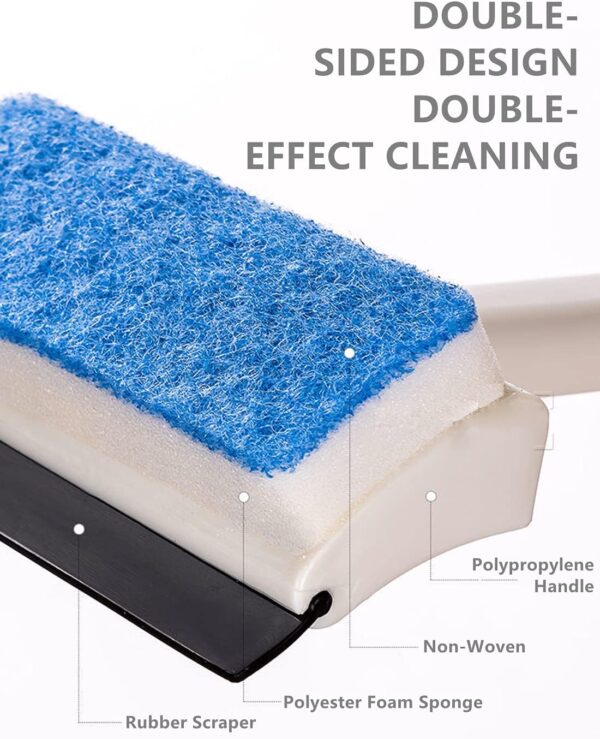 Multifunctional Double-Sided Glass Sponge Cleaning Brush Wiper Mirror Glass Tile Cleaning Brush Bathroom Squeegee - Image 2