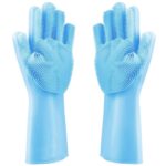 Multipurpose Silicone Magic Washing Gloves Pair with Scrubber for Kitchen, Bathroom, Car, Pet and Multipurpose Cleaning and Washing